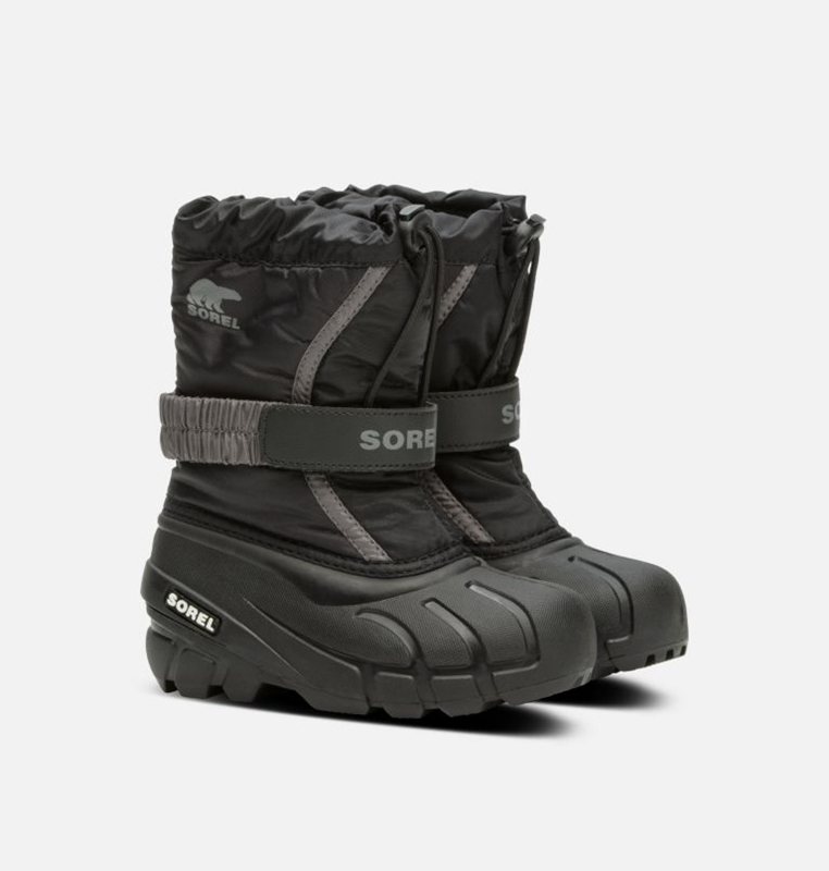 Kids Snow Boots Black/Grey - Sorel Childrens Flurry™ - 067-OVEUHT
